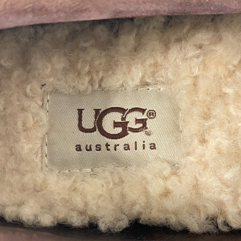 Ugg Australia Round Toe Dark Brown Suede Flat Loafers Faux-fur Lined 6 US/37EU - Picture 2 of 12
